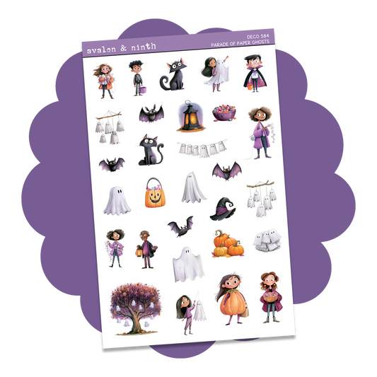 Parade of Paper Ghosts Deco Sheet // DECO584