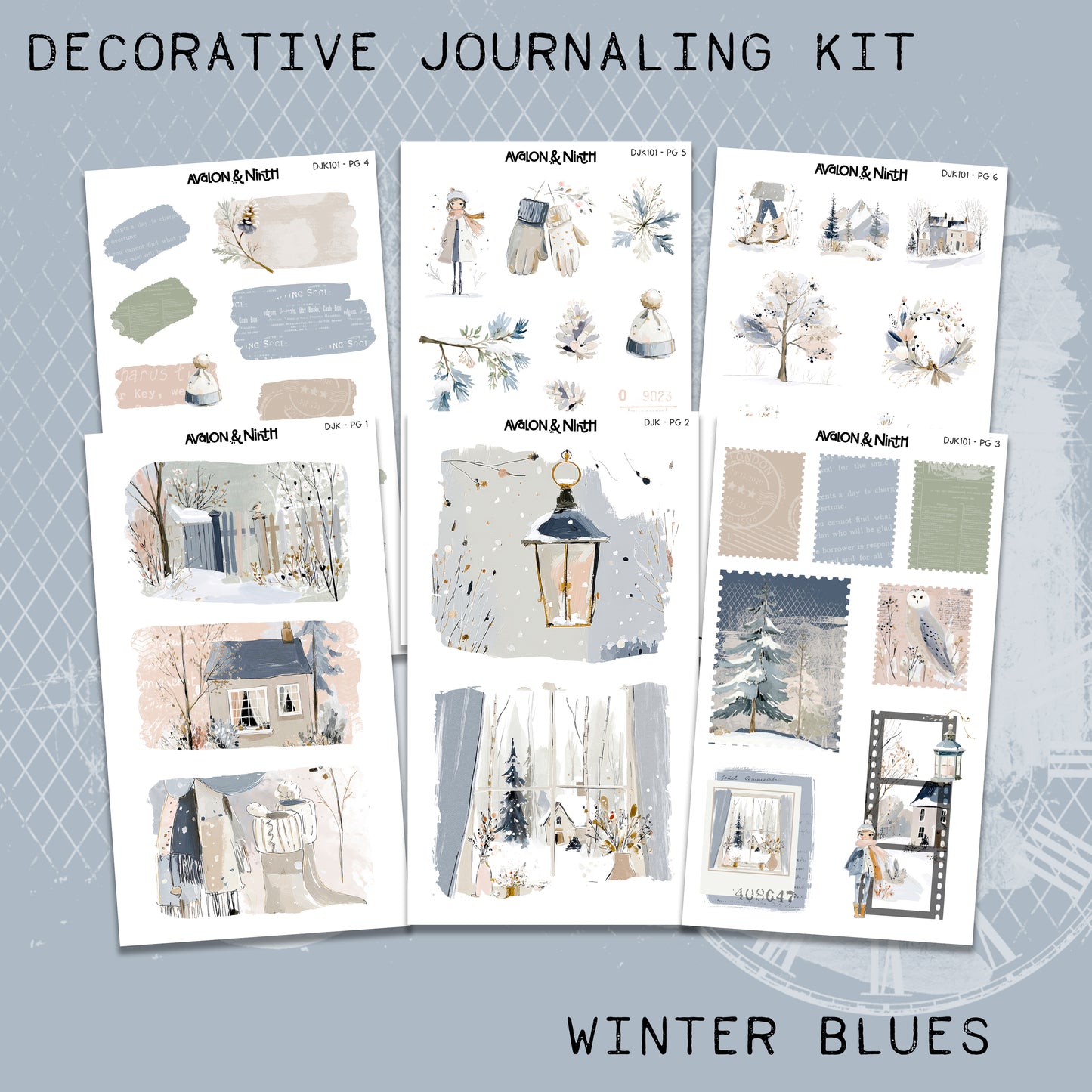 Winter Blues Deco Journaling Kit // DJK101