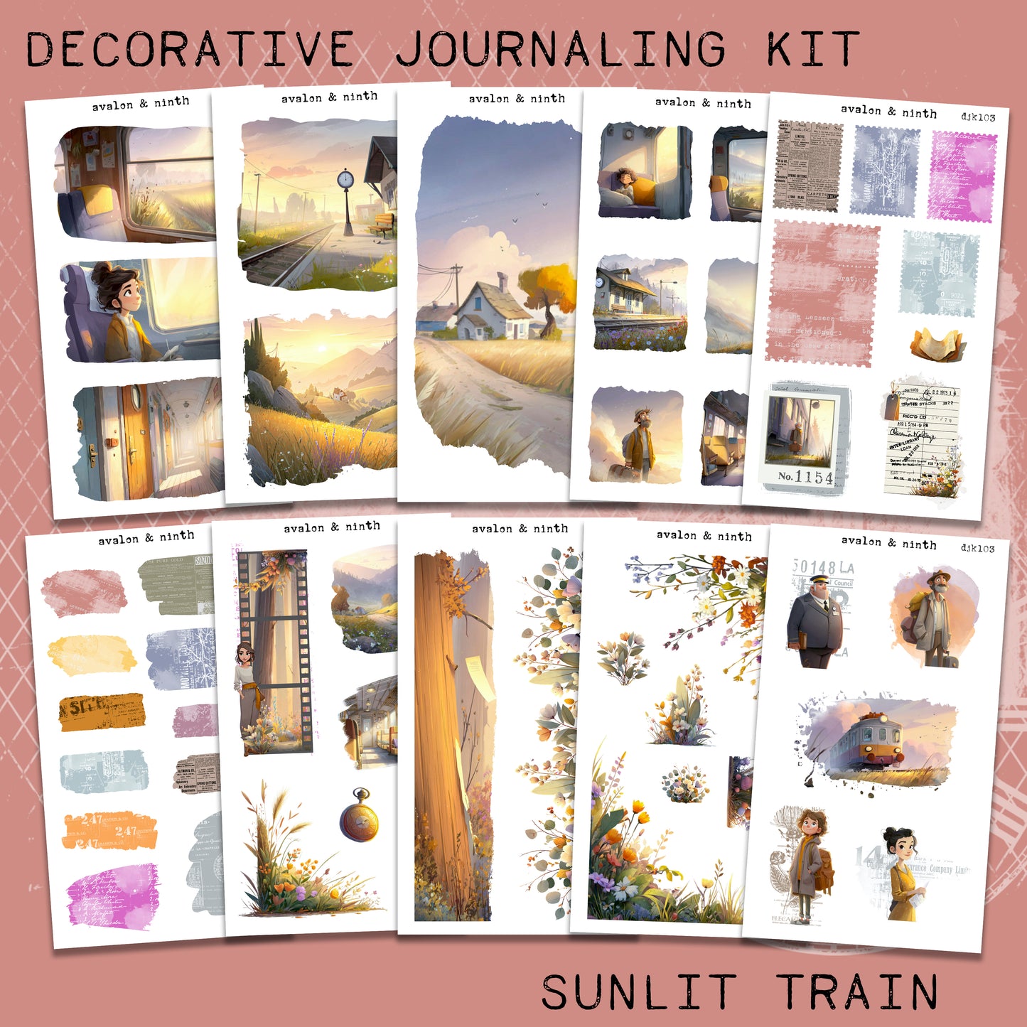 Sunlit Train to Somewhere Good Deco Journaling Kit // DJK103