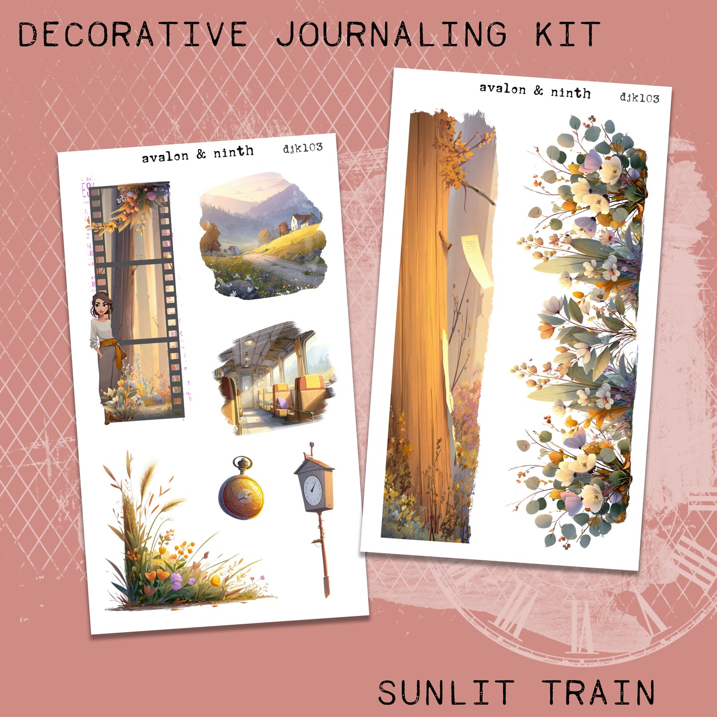 Sunlit Train to Somewhere Good Deco Journaling Kit // DJK103