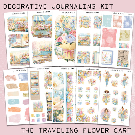 The Traveling Flower Cart Deco Journaling Kit // DJK106