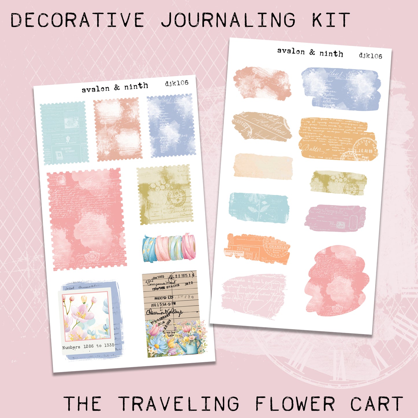 The Traveling Flower Cart Deco Journaling Kit // DJK106