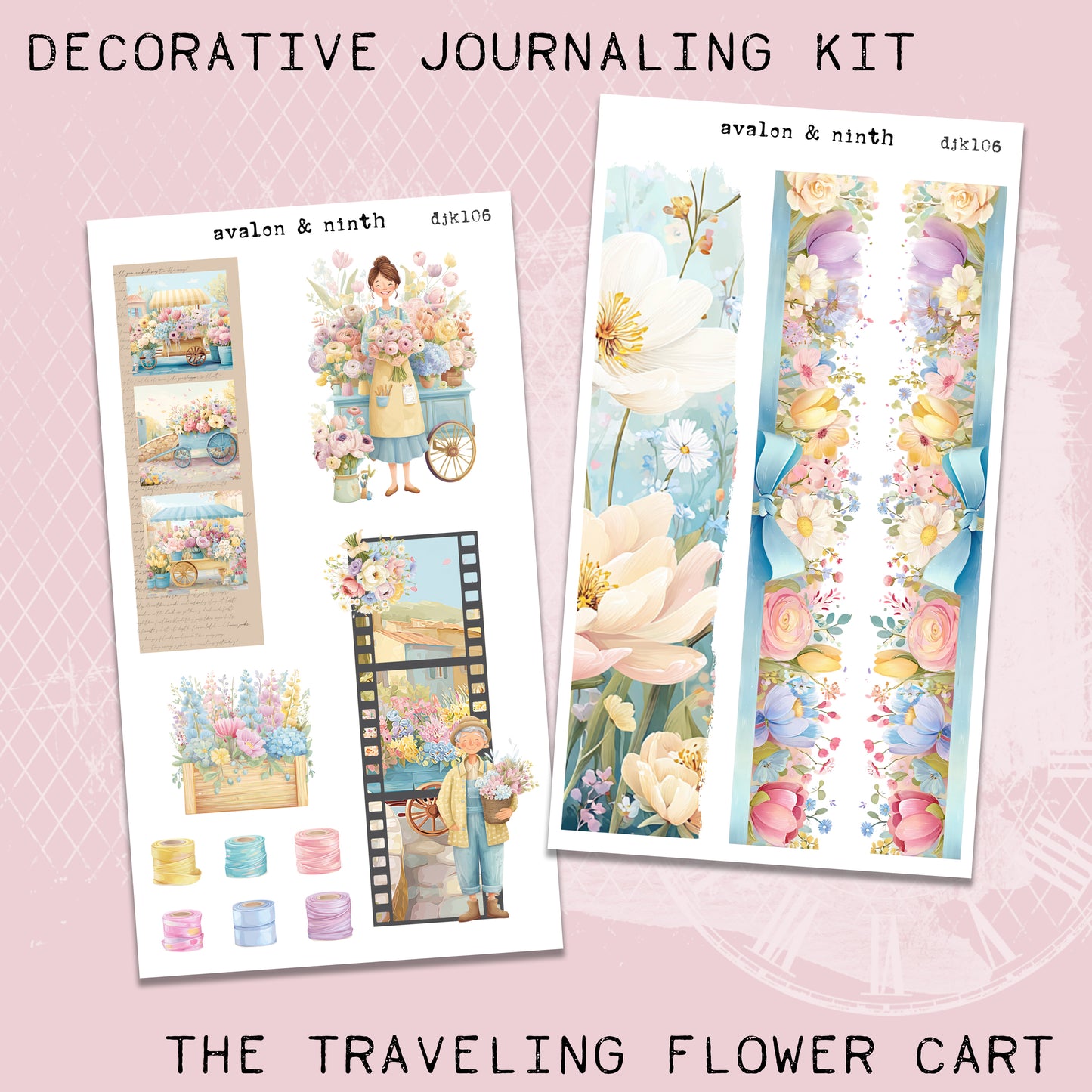 The Traveling Flower Cart Deco Journaling Kit // DJK106