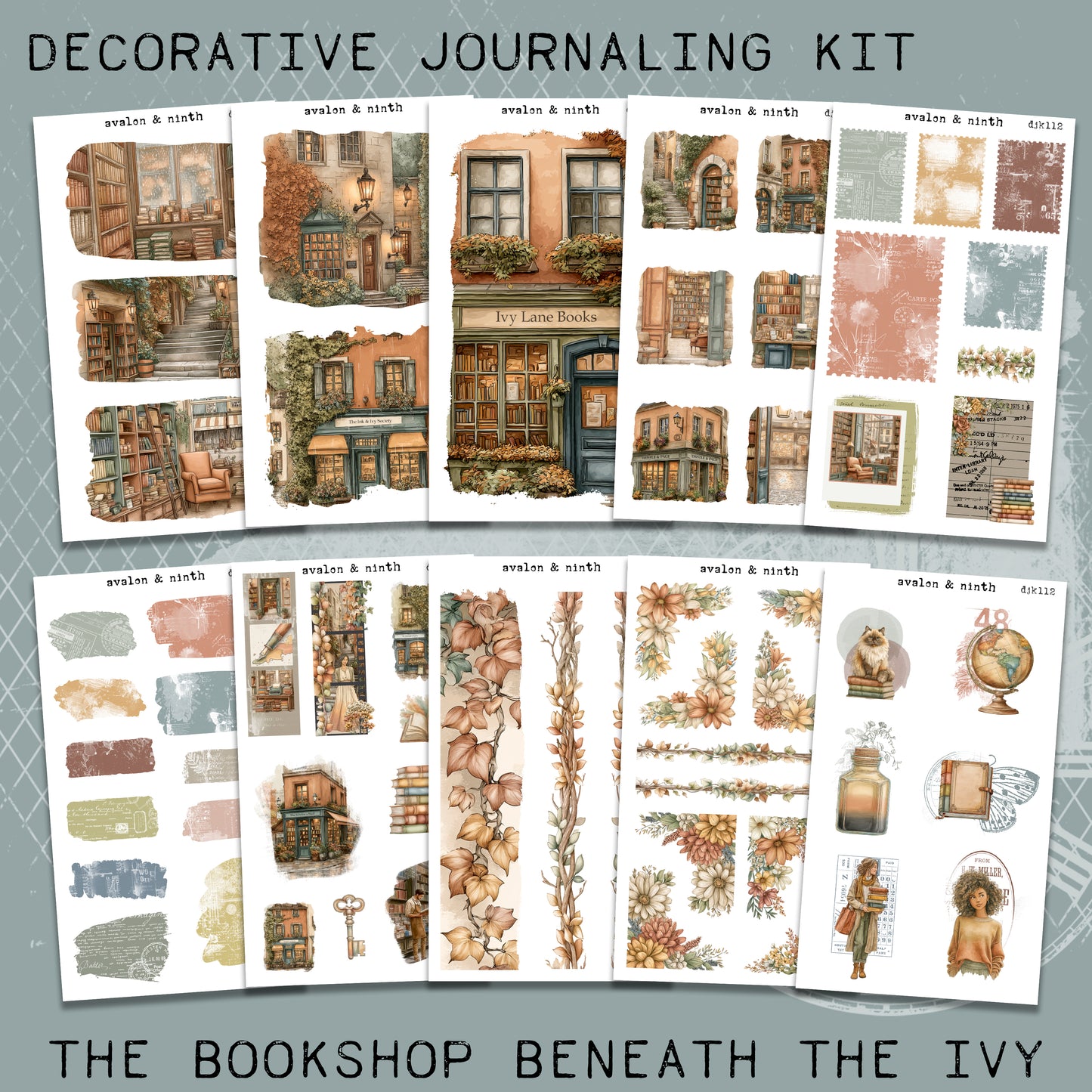 The Bookshop Beneath the Ivy Deco Journaling Kit // DJK112