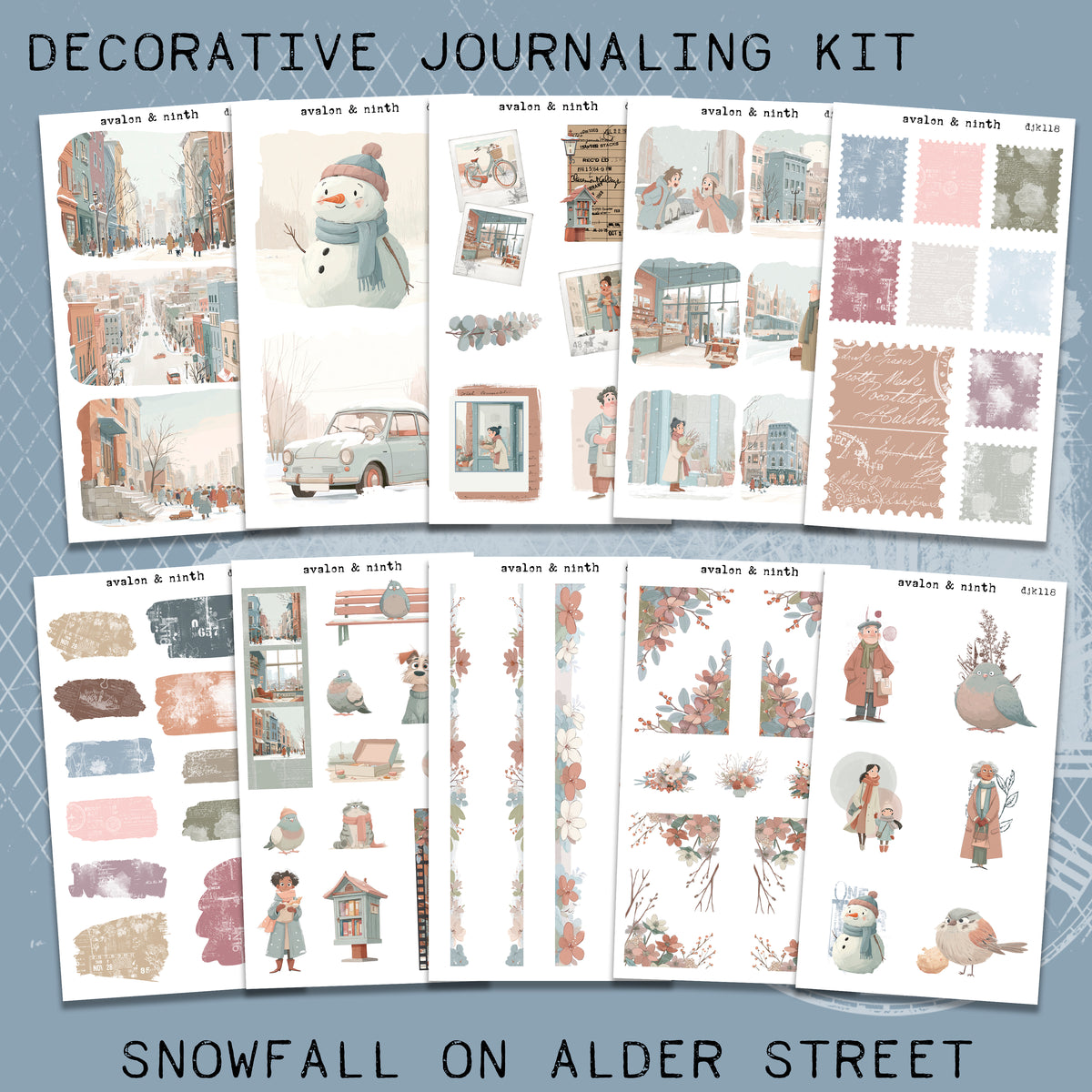 Snowfall on Alder Street Deco Journaling Kit // DJK118