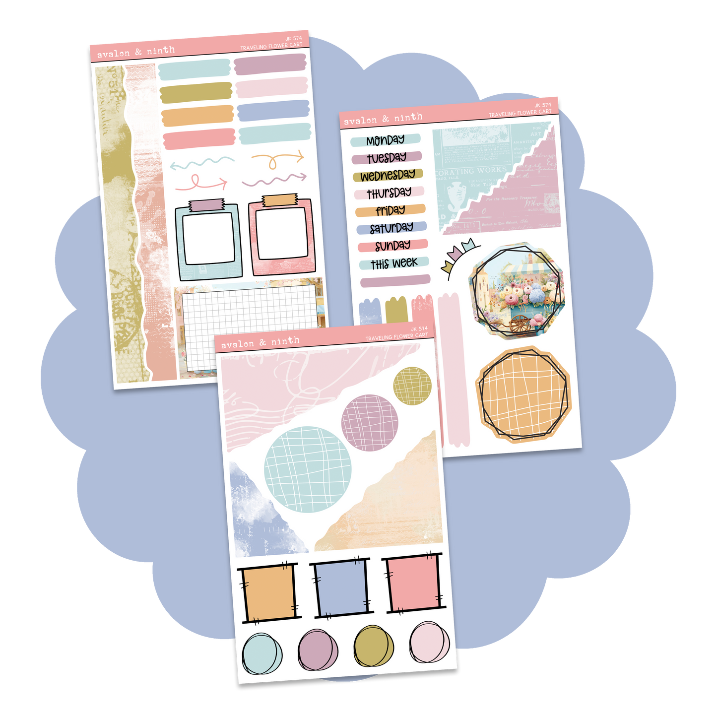 The Traveling Flower Cart Journaling Kit // JK574