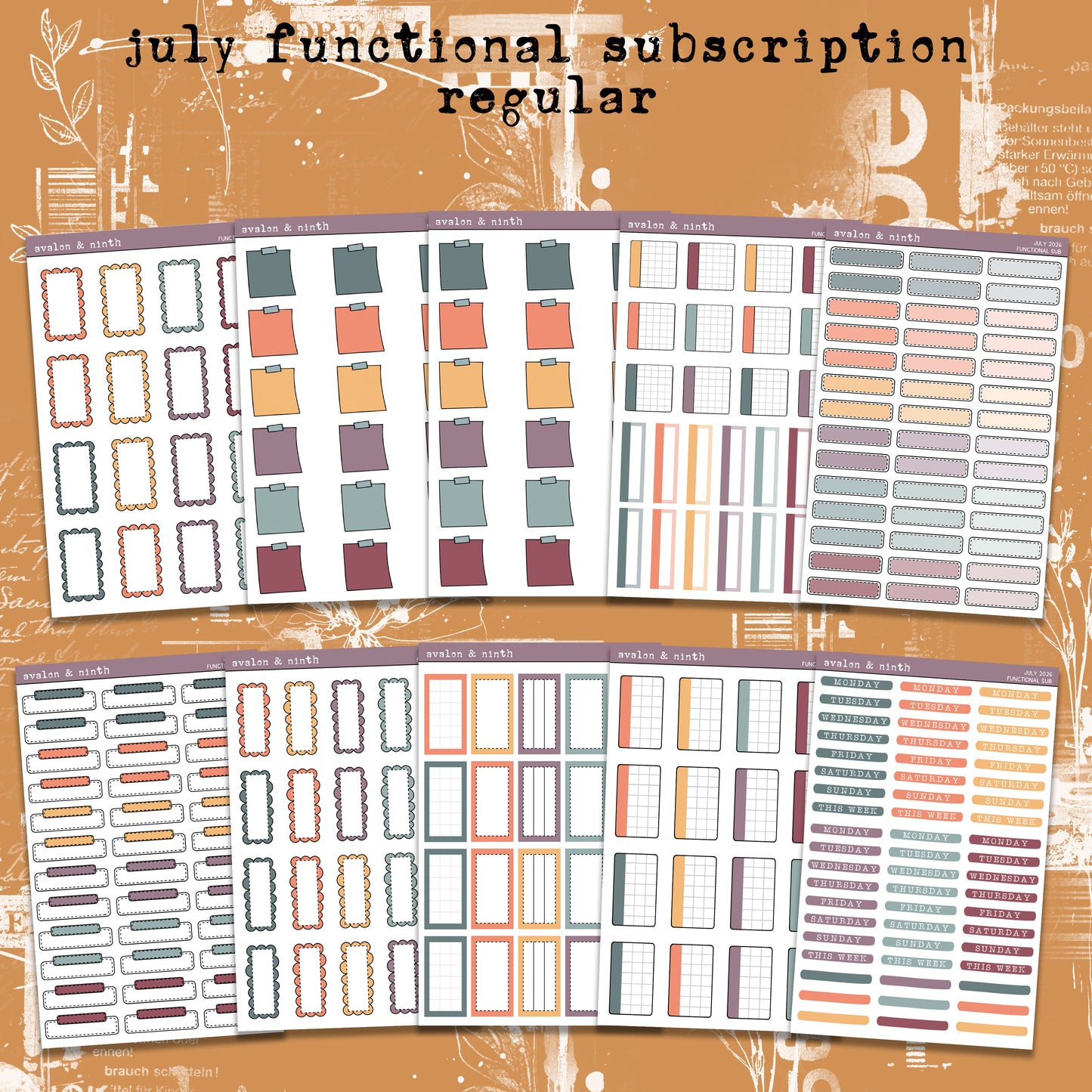 Monthly Functional Sticker Subscription