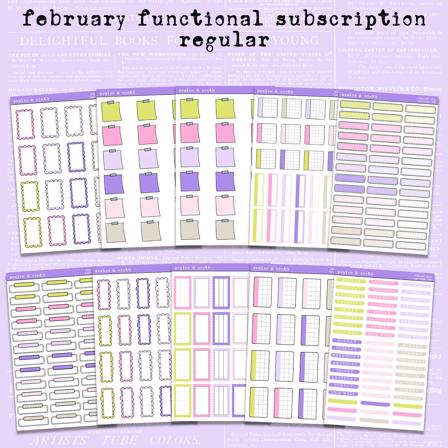 Monthly Functional Sticker Subscription