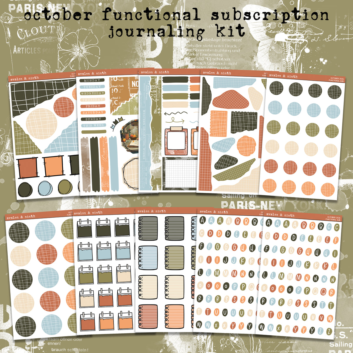 Monthly Functional Sticker Subscription