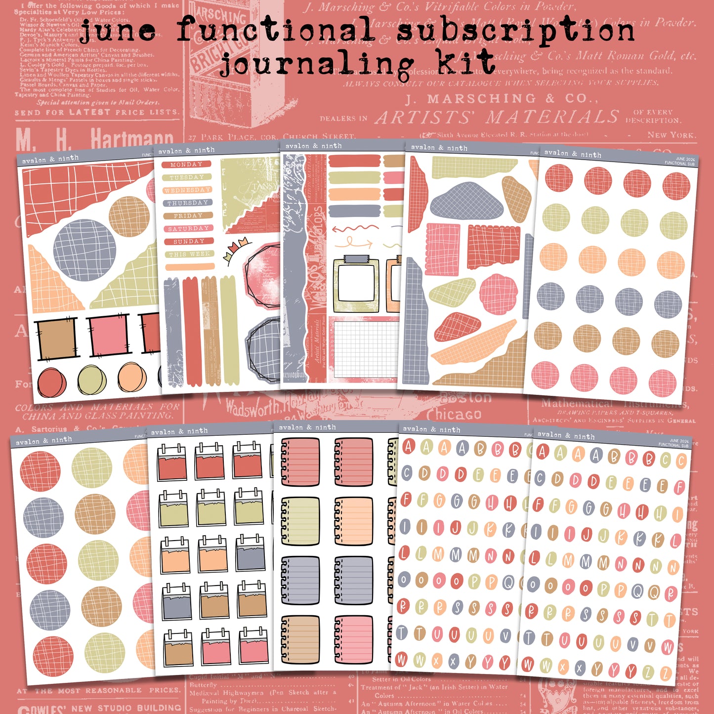 Monthly Functional Sticker Subscription