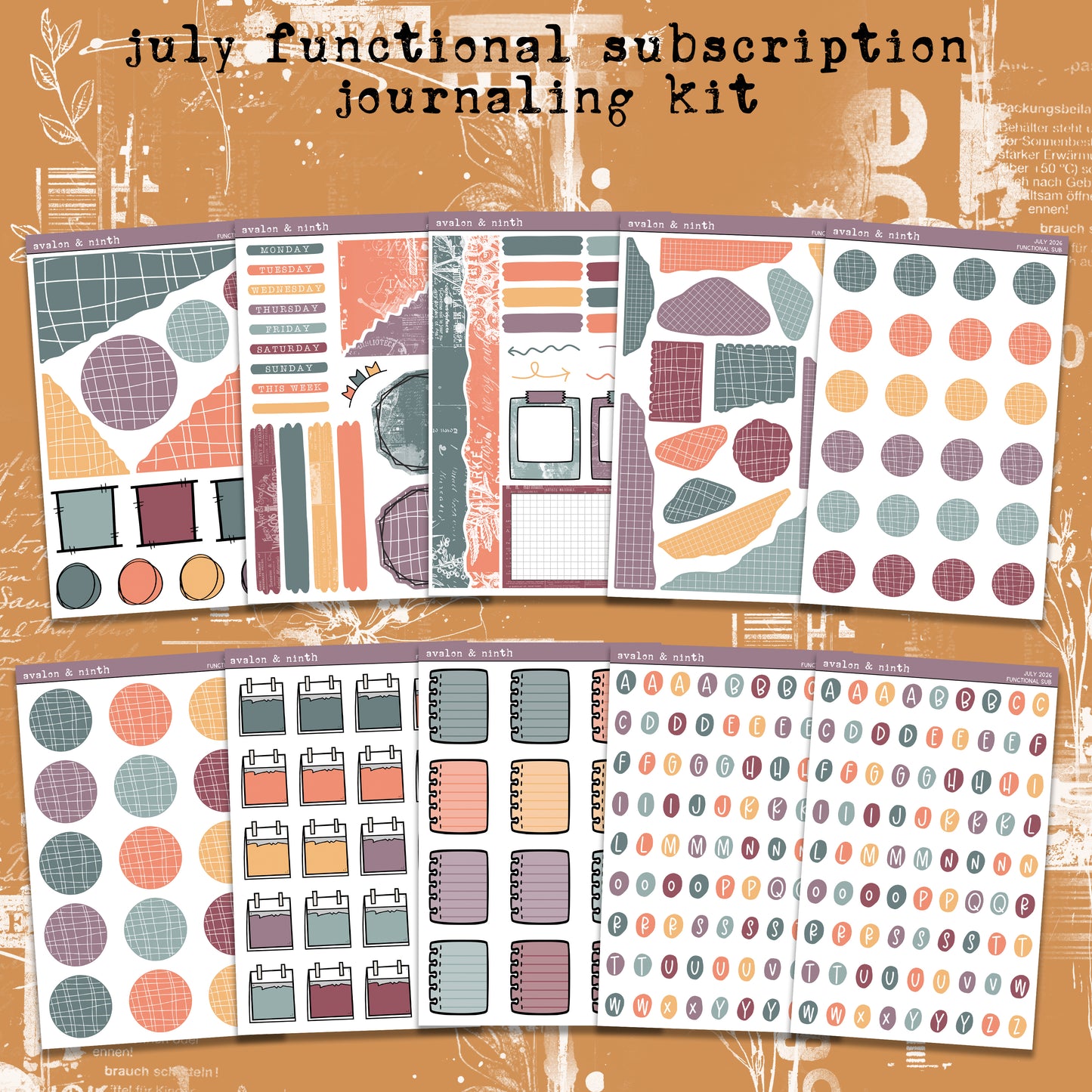 Monthly Functional Sticker Subscription