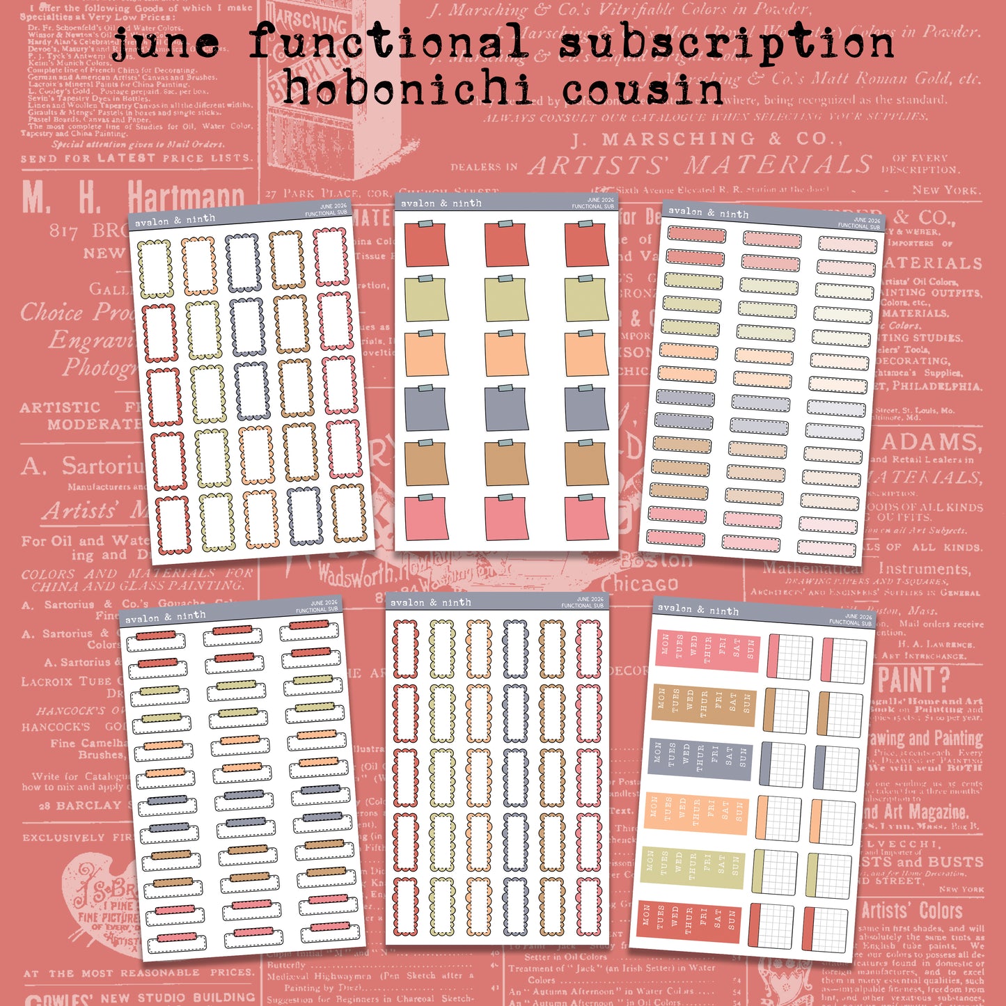 Monthly Functional Sticker Subscription