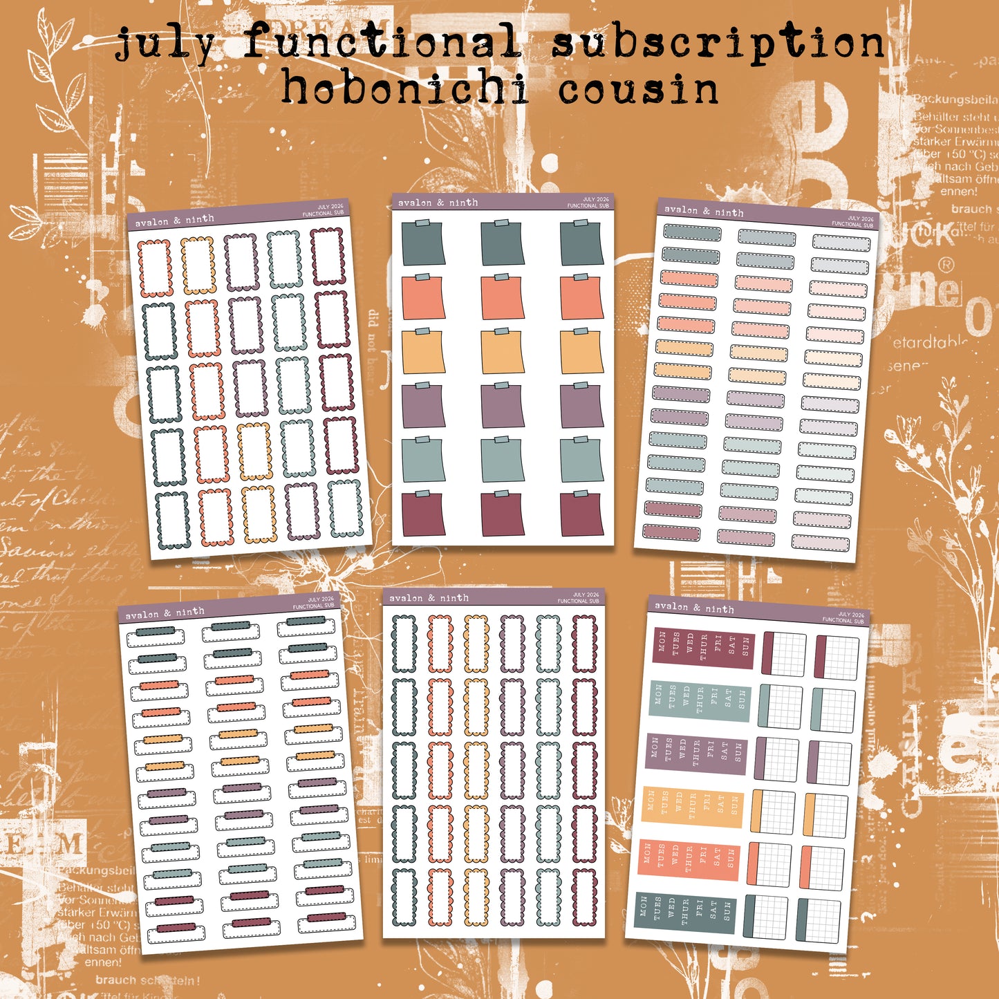 Monthly Functional Sticker Subscription