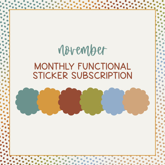 Monthly Functional Sticker Subscription