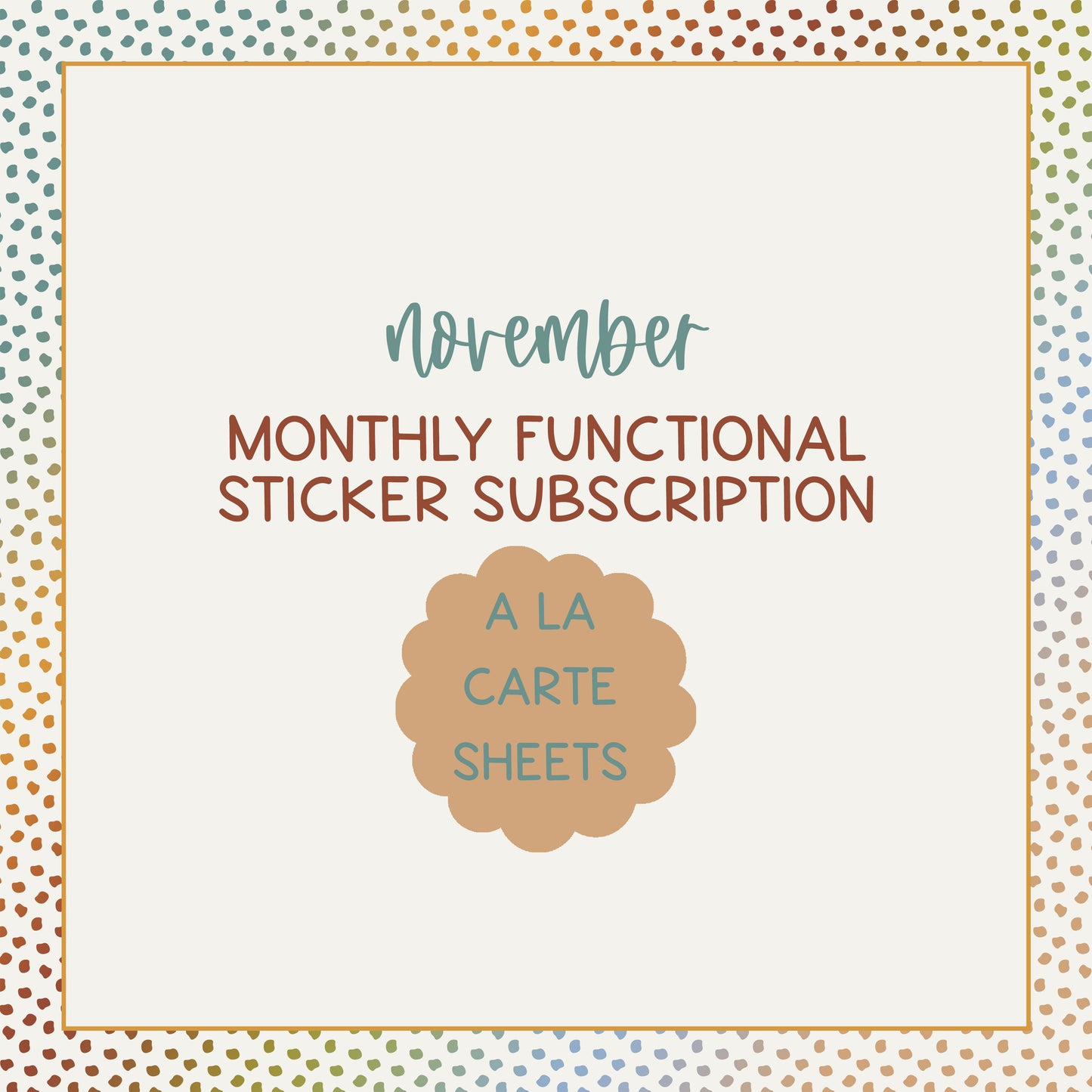 Monthly Functional Subscription - A La Carte Sheets