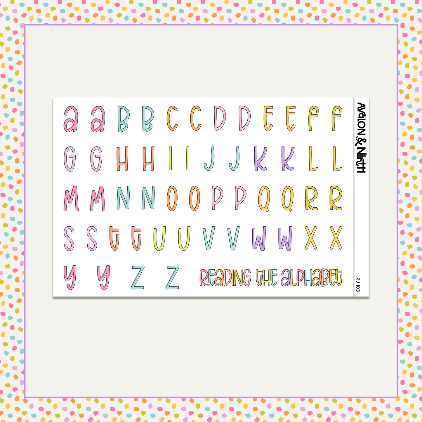 Alphabet Letter Stickers - Reading Journal // RJ103