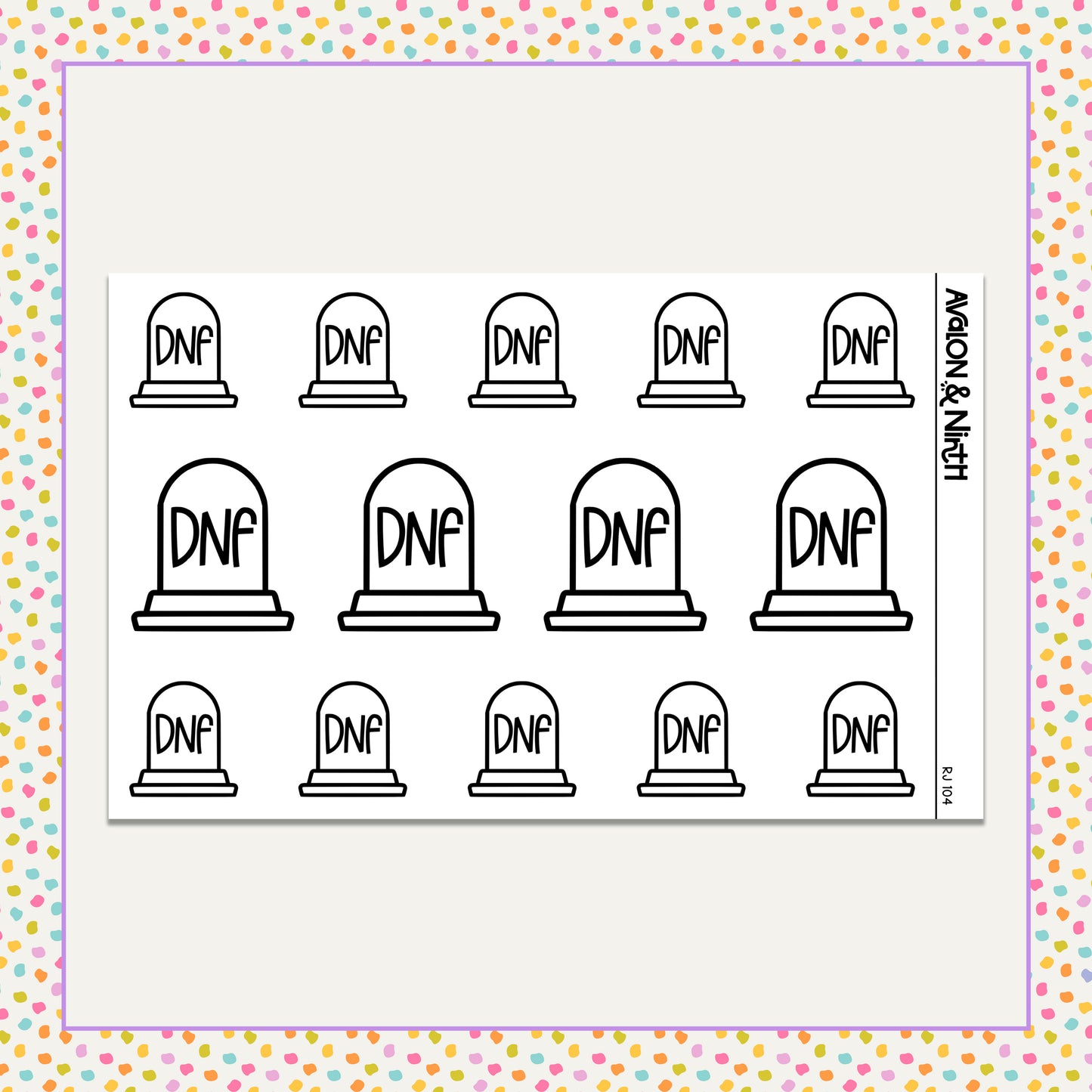 Tombstone DNF Stickers - Did Not Finish  // RJ104