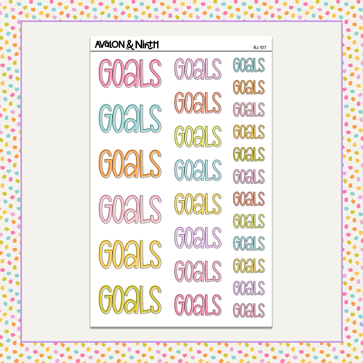 Goals Script - 3 sizes - Reading Journal  // RJ107