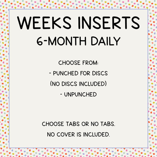 Weeks Planner Inserts // Daily // Choose Tabs or No Tabs