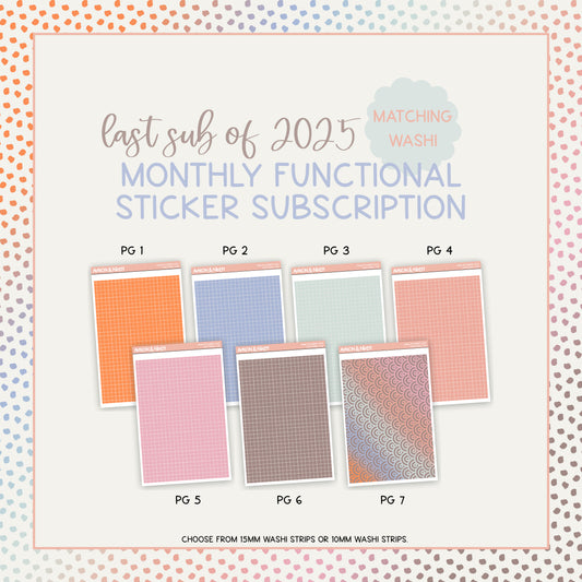 Monthly Functional Subscription - Matching Washi Add-On