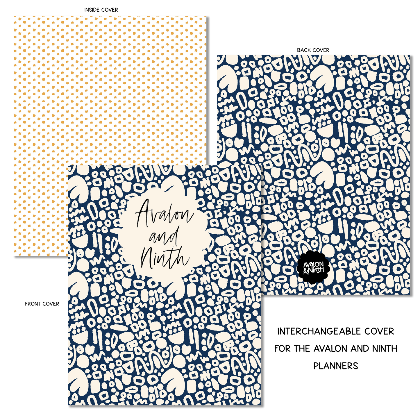 Navy Blue Abstract  - A La Carte Cover - 7x9, B6, Weeks