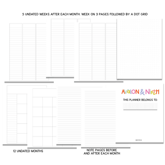 Rainbow with White Stripes - B6 Planner